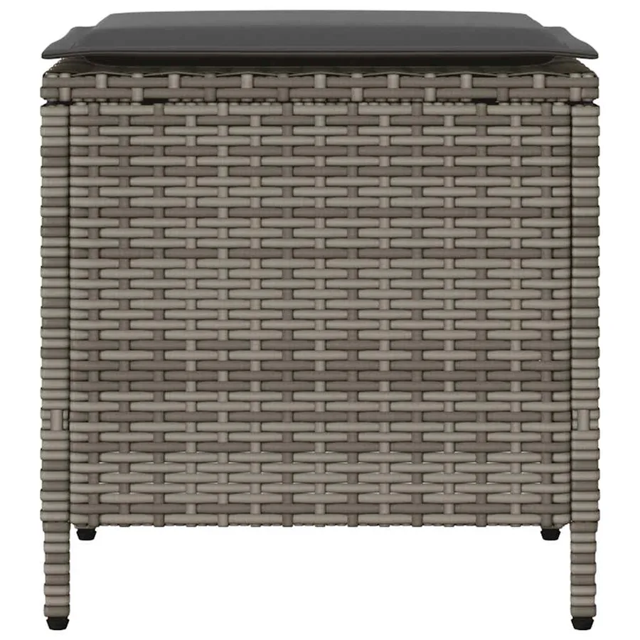 Ensemble de canapé de jardin 4 pcs avec coussins gris résine tressée - 7
