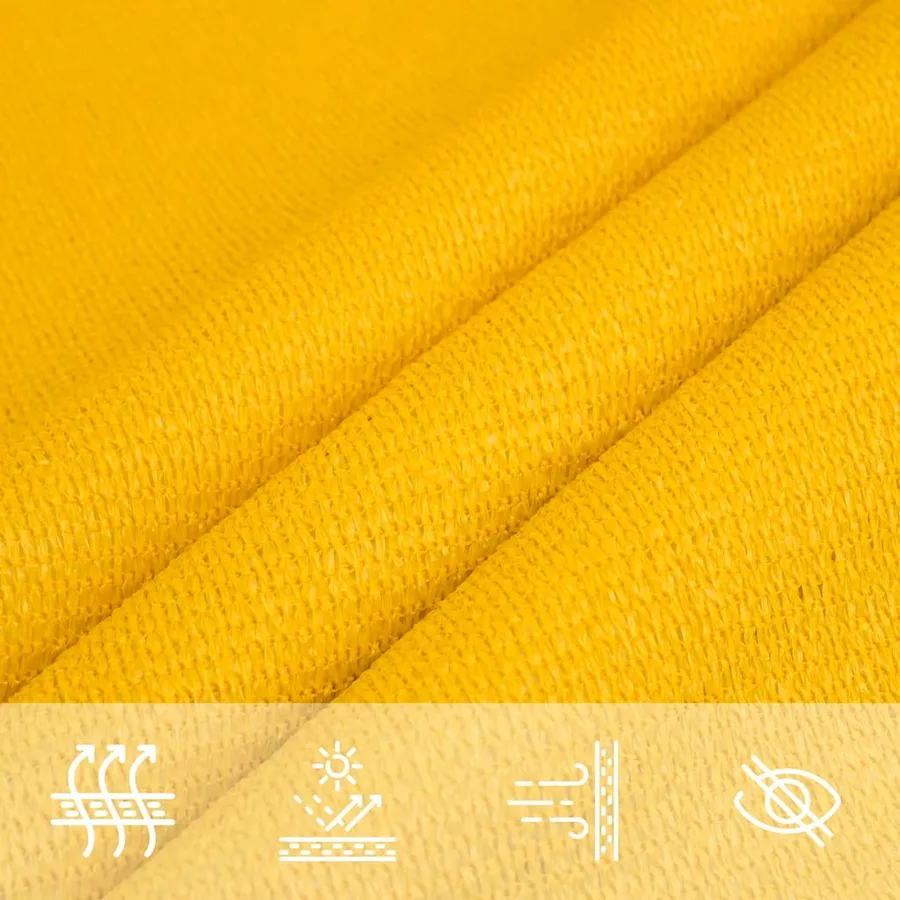 Voile d'ombrage 160 g/m² triangulaire jaune 6x6x6 m PEHD - 7