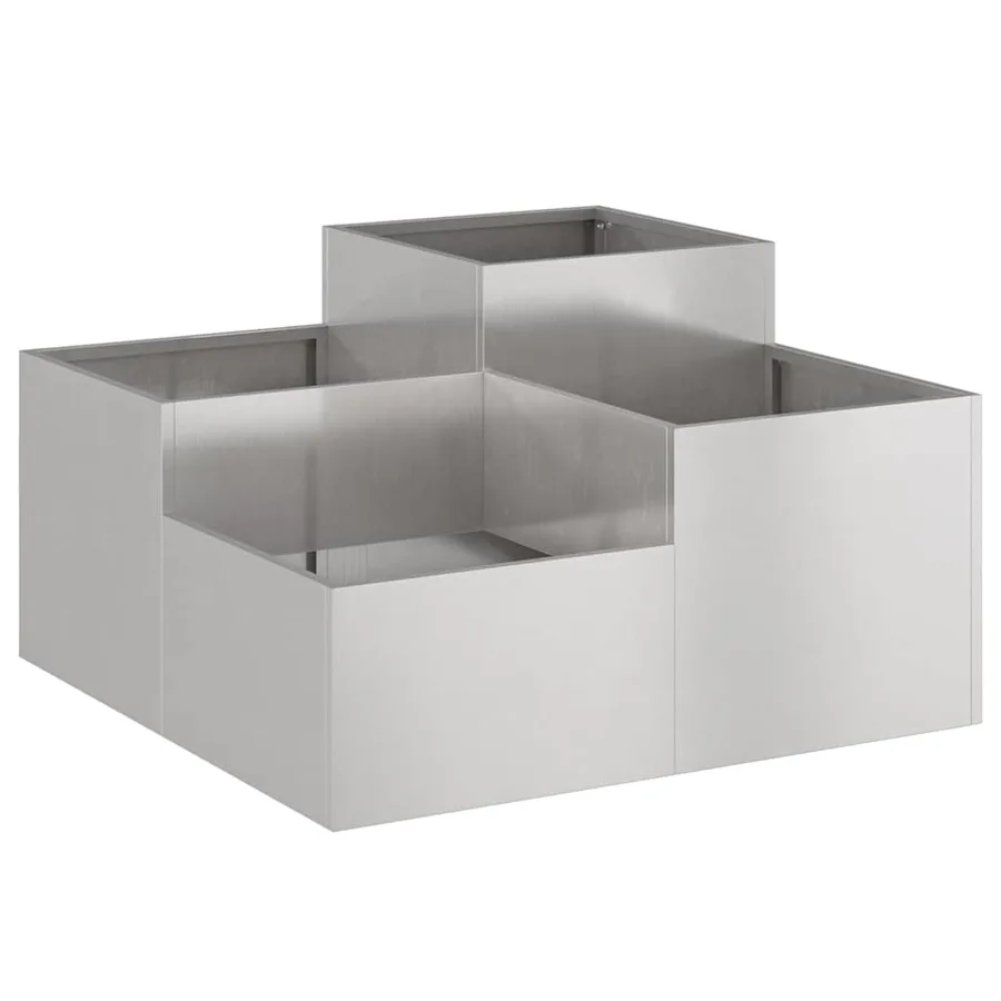 Cache-pot de jardin Argent 100 x 100 x 48 cm Acier inoxydable - 2
