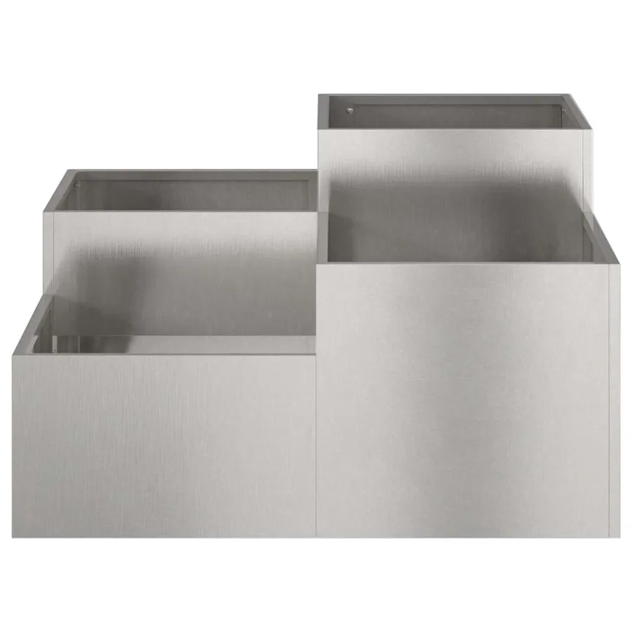 Cache-pot de jardin Argent 100 x 100 x 48 cm Acier inoxydable - 5