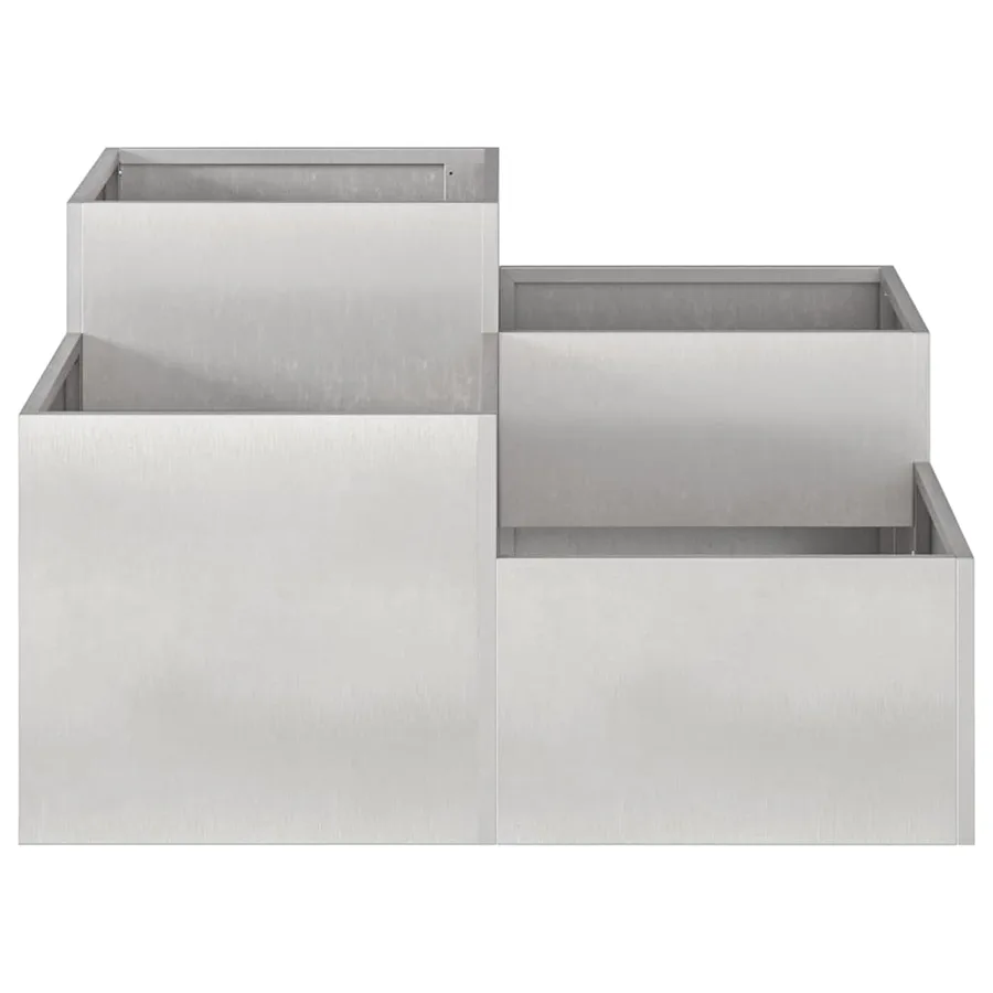 Cache-pot de jardin Argent 100 x 100 x 48 cm Acier inoxydable - 6