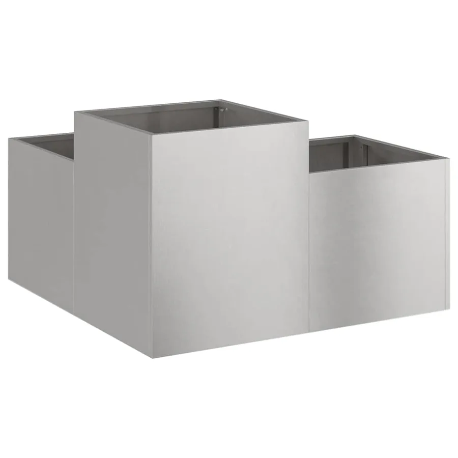 Cache-pot de jardin Argent 100 x 100 x 48 cm Acier inoxydable - 7