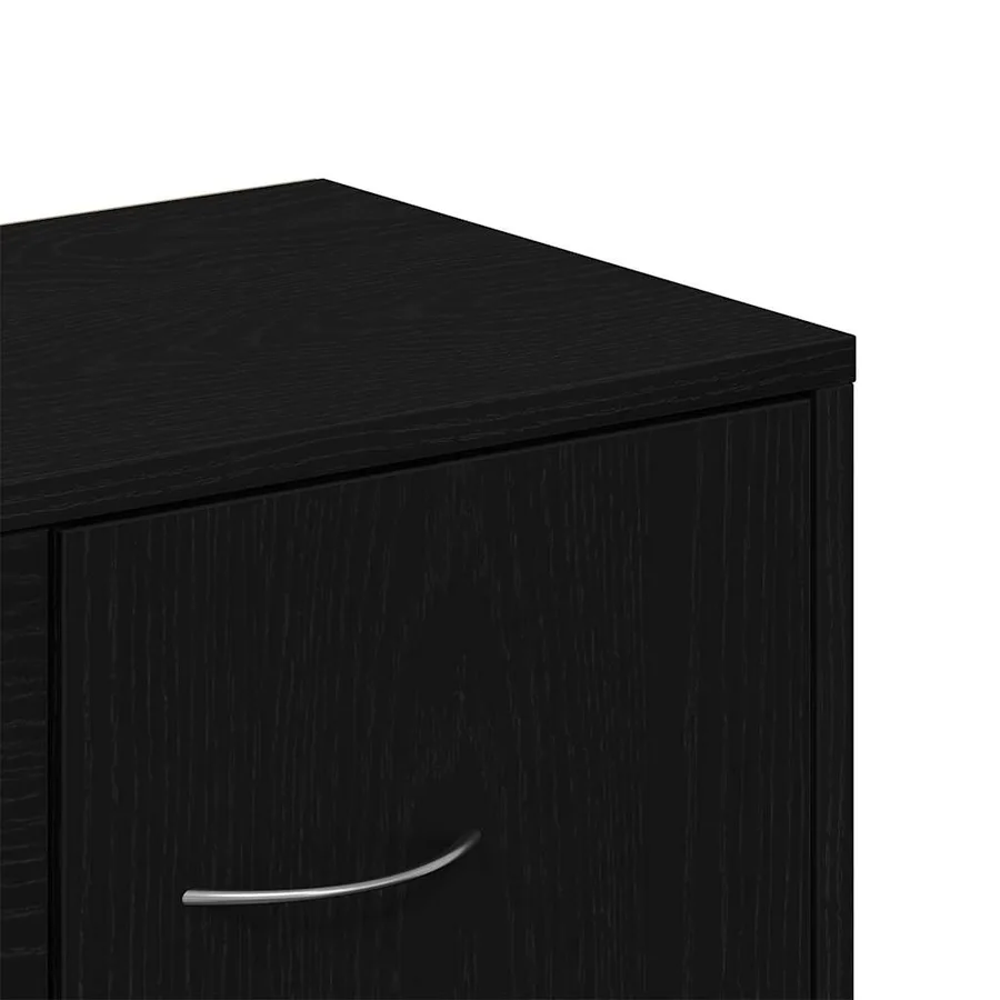Buffet en chêne noir 60x30x75 cm bois d'ingénierie - 9