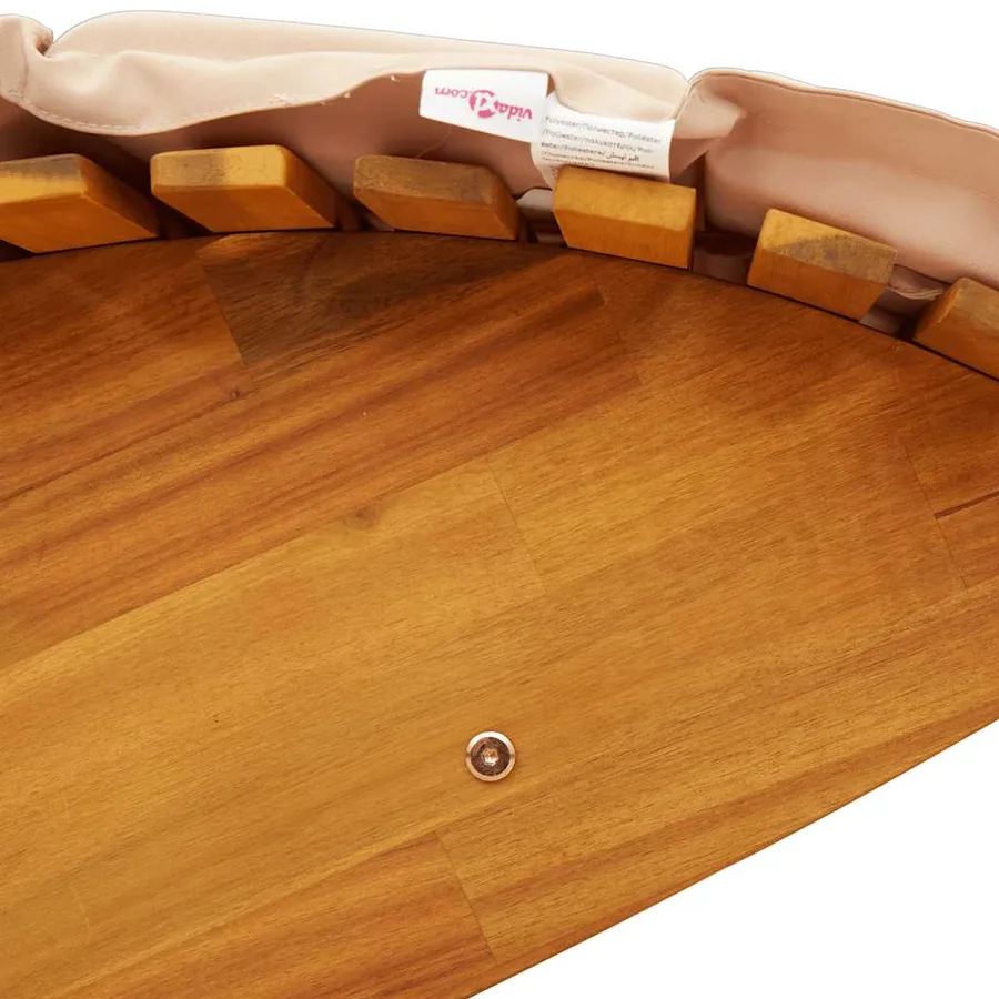 Chaise longue à bascule avec coussin en bois massif d'acacia - 9