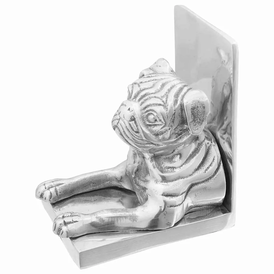 Serre-livres 2 pcs Argenté 12 x 15 x 18 cm Aluminium