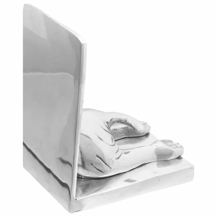 Serre-livres 2 pcs Argenté 12 x 15 x 18 cm Aluminium - 2