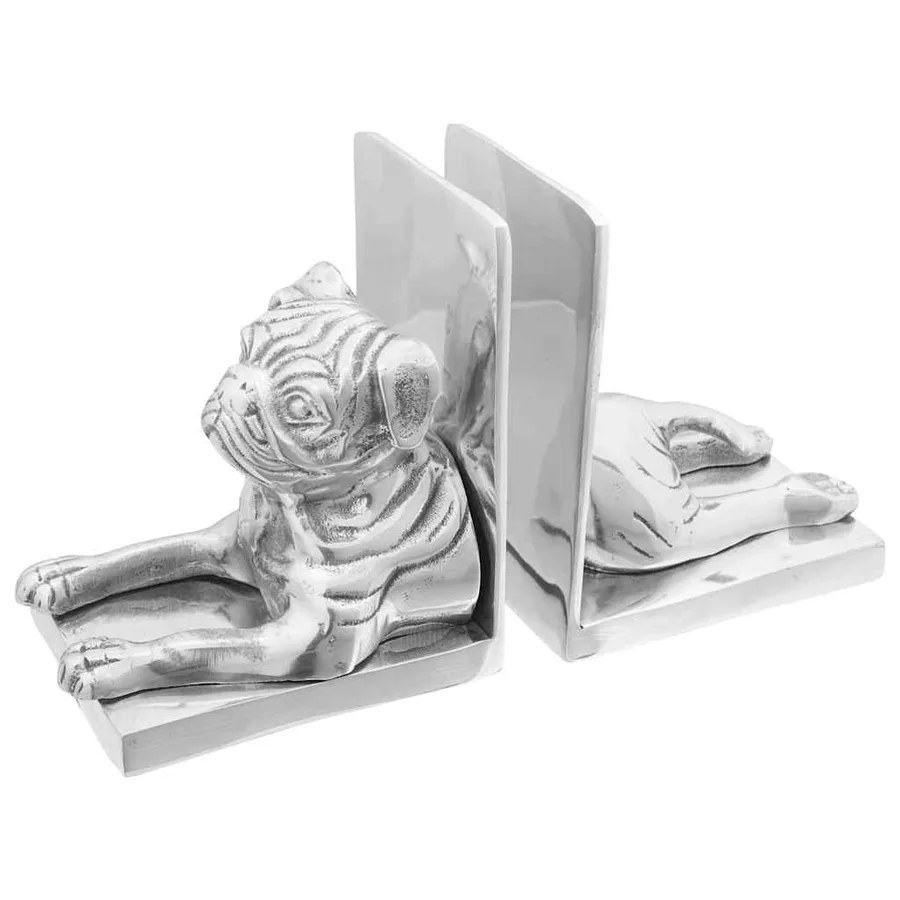 Serre-livres 2 pcs Argenté 12 x 15 x 18 cm Aluminium - 3