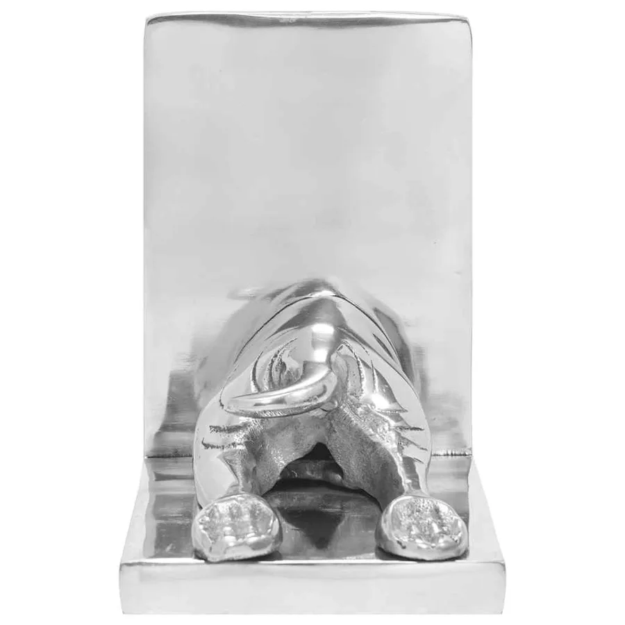 Serre-livres 2 pcs Argenté 12 x 15 x 18 cm Aluminium - 5