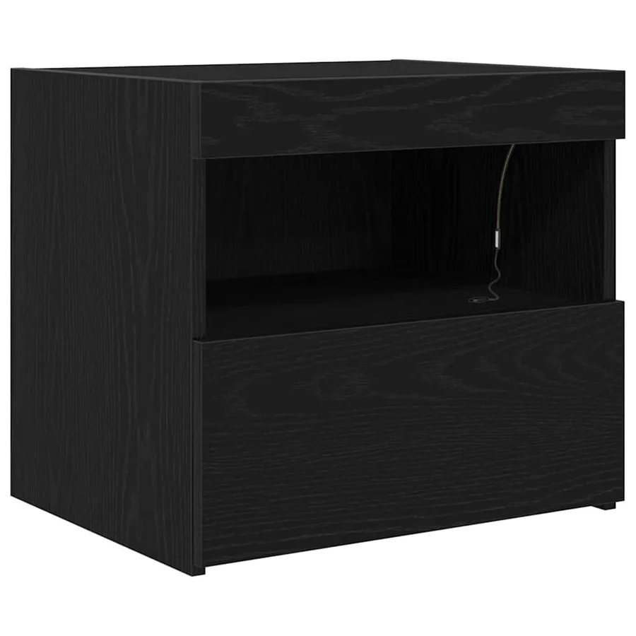 Cabinet de chevet avec tiroir 2 pcs Chêne noir 50 x 40 x 45 cm - 6