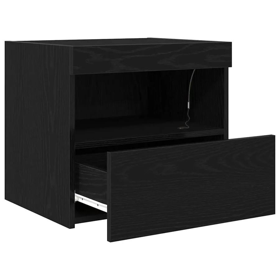 Cabinet de chevet avec tiroir 2 pcs Chêne noir 50 x 40 x 45 cm - 7
