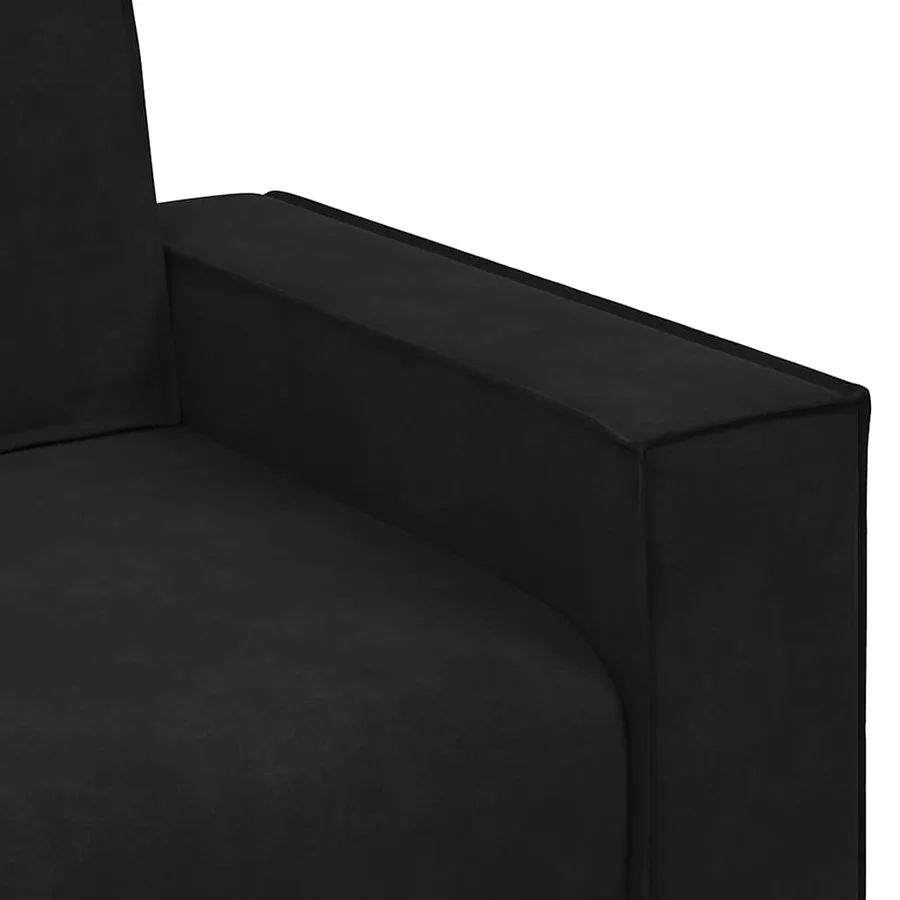 Canapé 2 places velours noir 180 x 78 x 84 cm - 7
