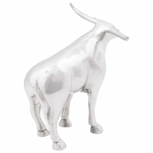 Sculpture de taureau Argenté 20 x 17 x 23 cm Aluminium
