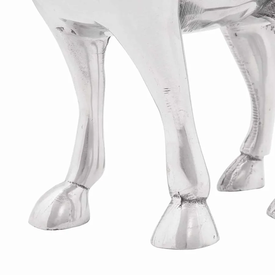 Sculpture de taureau Argenté 20 x 17 x 23 cm Aluminium - 6
