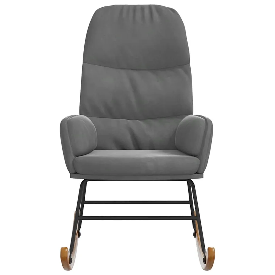 Fauteuil à bascule velours gris foncé - 3
