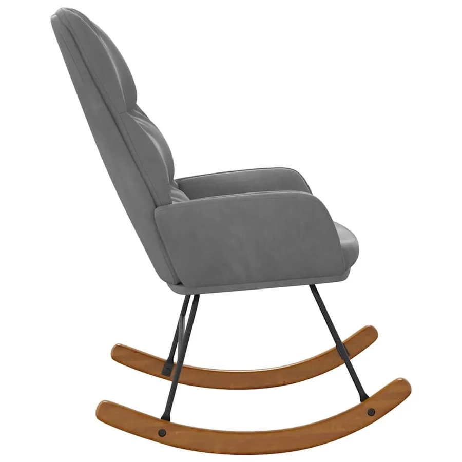 Fauteuil à bascule velours gris foncé - 4