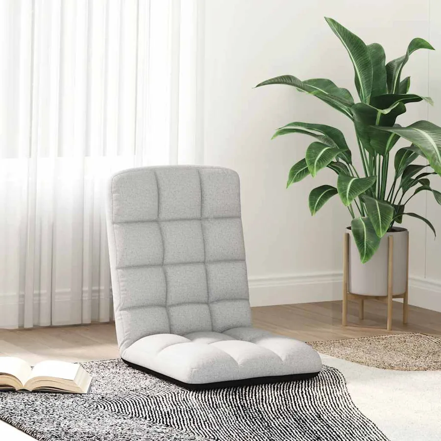 Chaise de sol pliante Gris nuage 71x51x62 cm tissu - 3