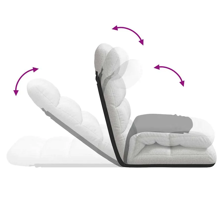 Chaise de sol pliante Gris nuage 71x51x62 cm tissu - 7