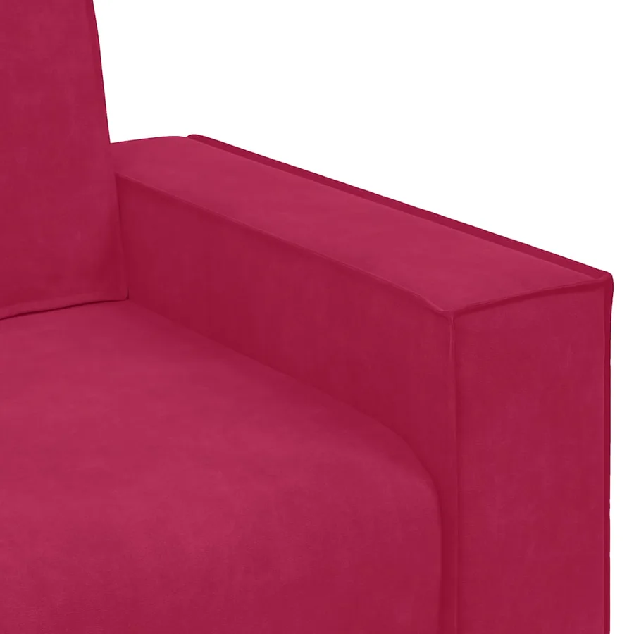 Fauteuil canapé rouge bordeaux 100x78x84 cm velours - 7