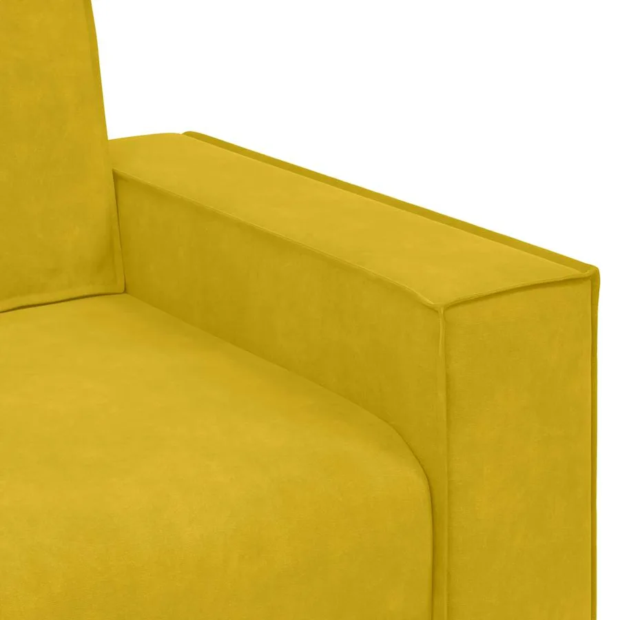 Fauteuil canapé jaune 100x78x84 cm velours - 7