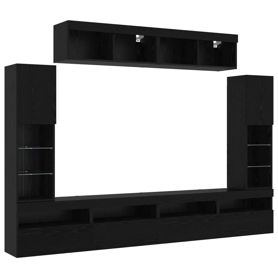 Ensemble meuble TV 6 pcs Chêne noir Bois d'ingénierie - 8