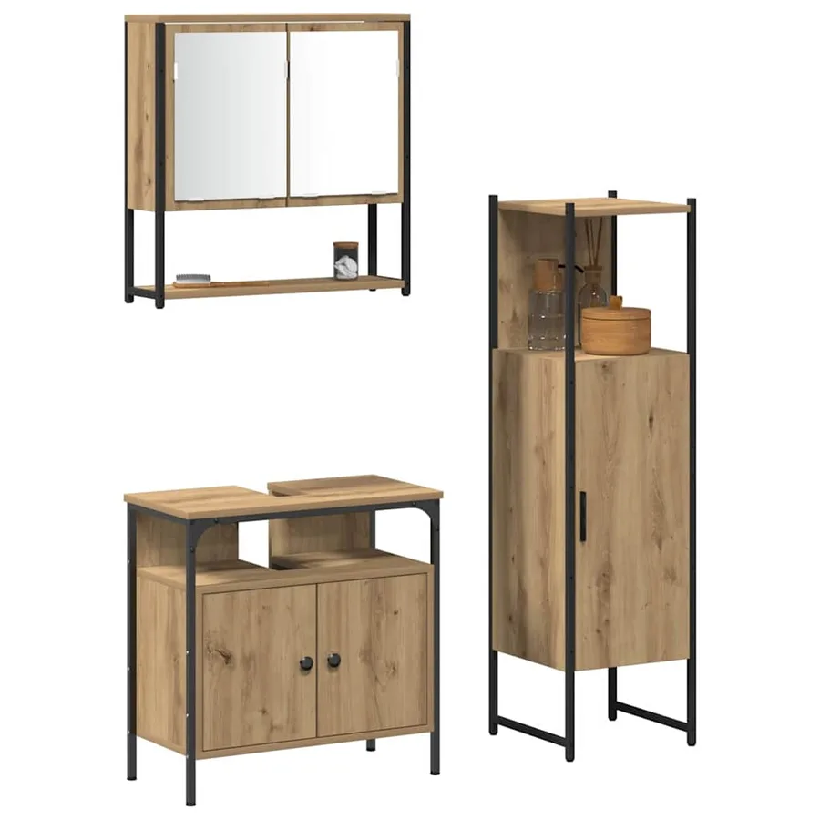 Ensemble de mobilier de salle de bain 3 pc Marron - 3