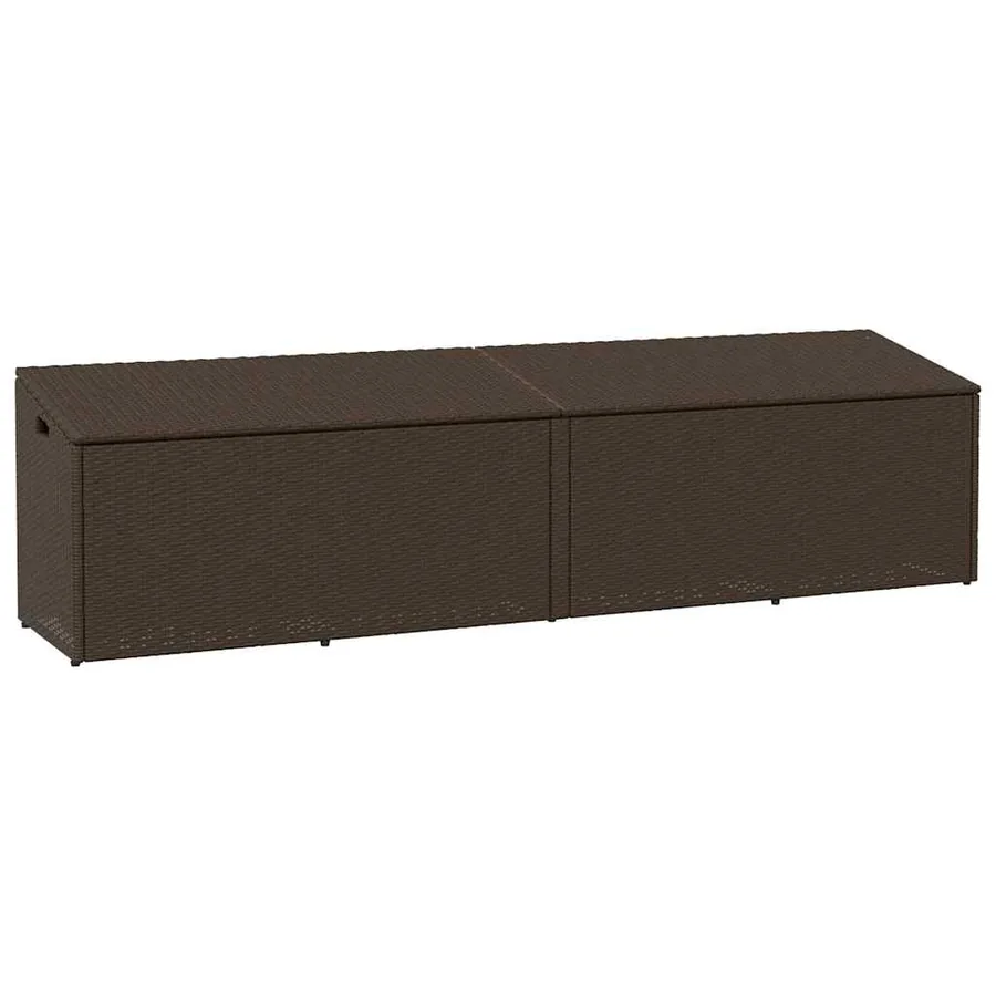 Boîte de rangement de jardin marron 220x50x58 cm résine tressée