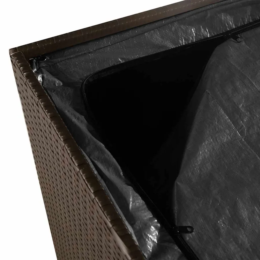 Boîte de rangement de jardin marron 220x50x58 cm résine tressée - 10
