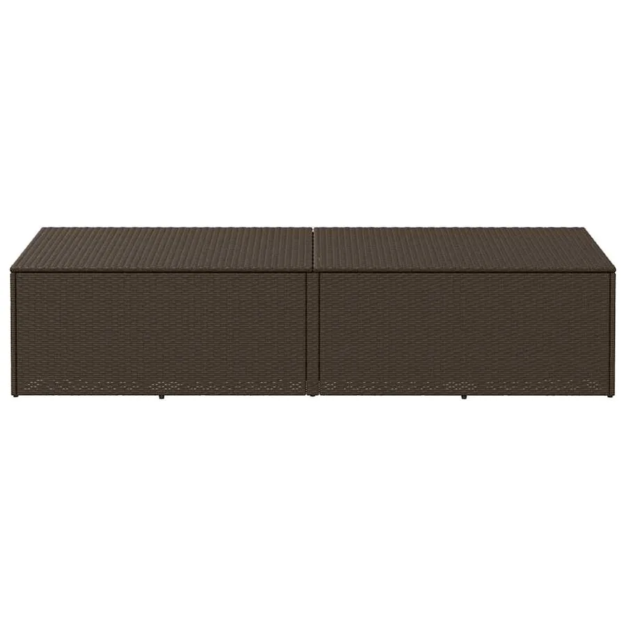 Boîte de rangement de jardin marron 220x50x58 cm résine tressée - 3