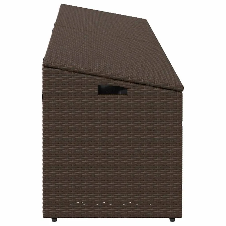 Boîte de rangement de jardin marron 220x50x58 cm résine tressée - 5