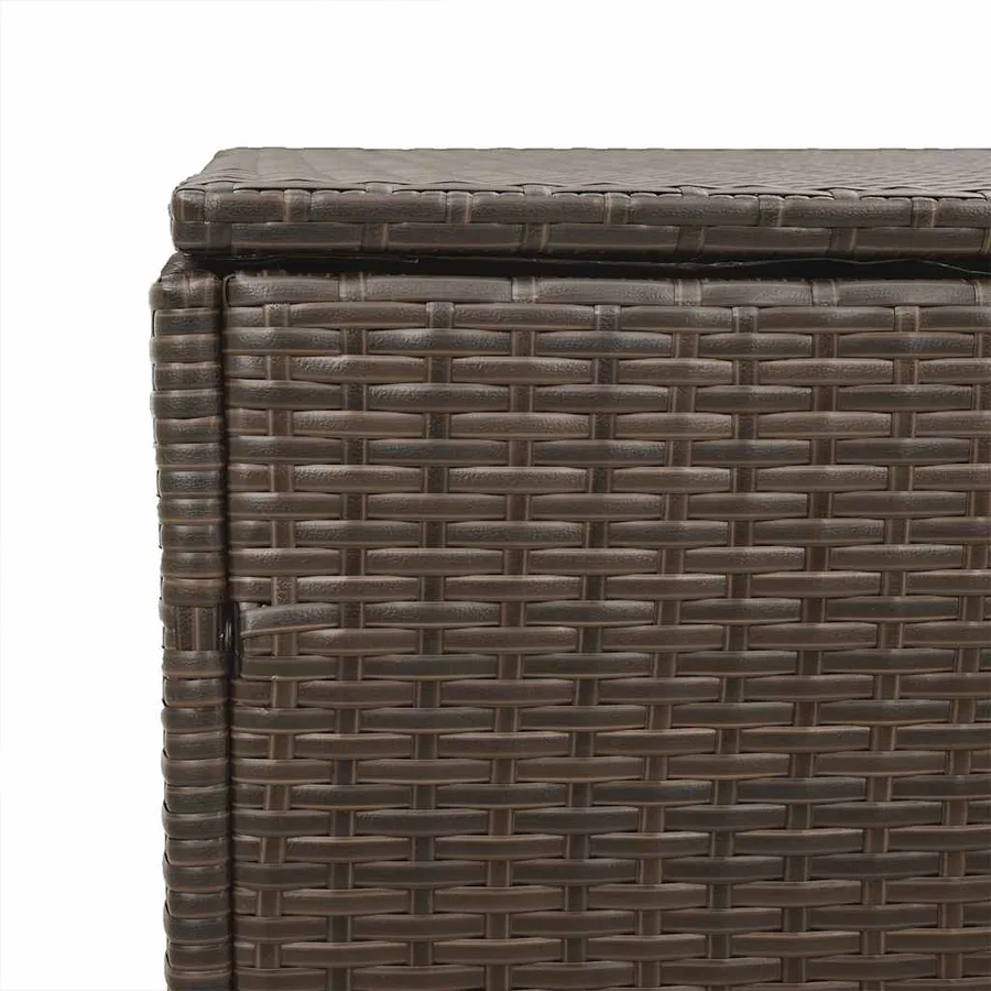 Boîte de rangement de jardin marron 220x50x58 cm résine tressée - 8
