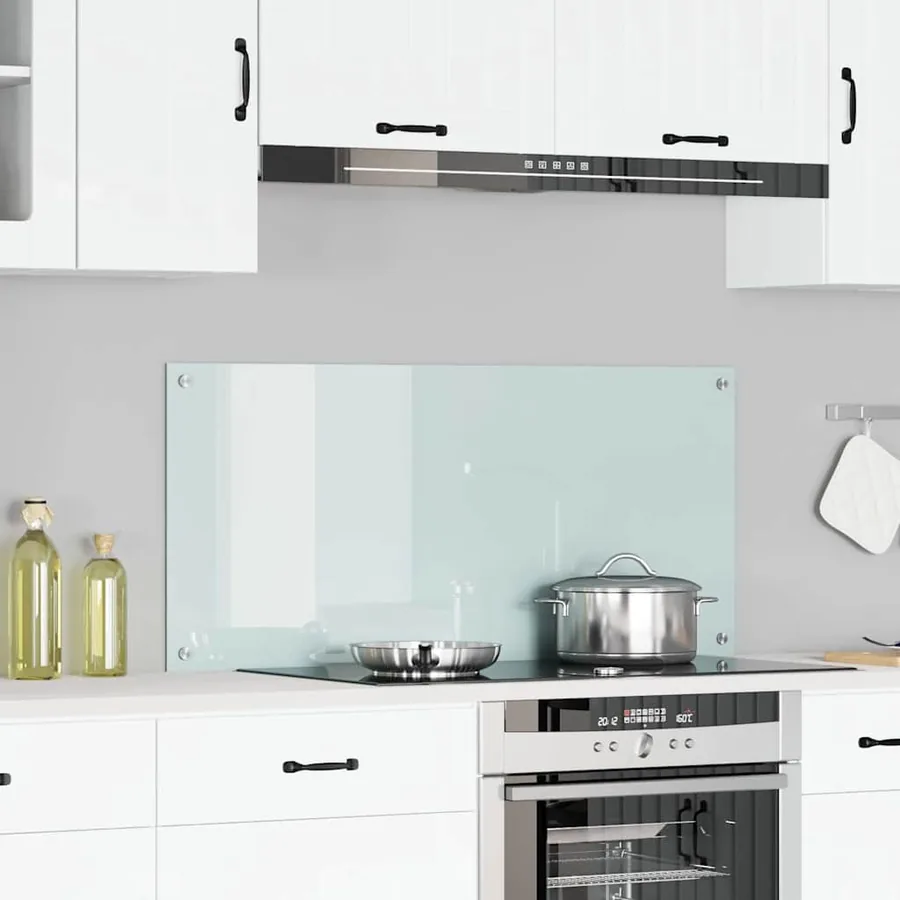 Crédence de cuisine Blanc 110 x 50 cm verre trempé
