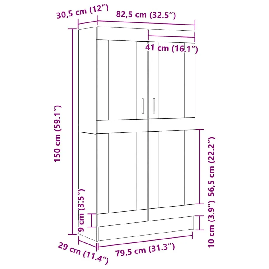 Bibliothèque Chêne noir 82,5 x 30,5 x 150 cm Bois d'ingénierie - 13