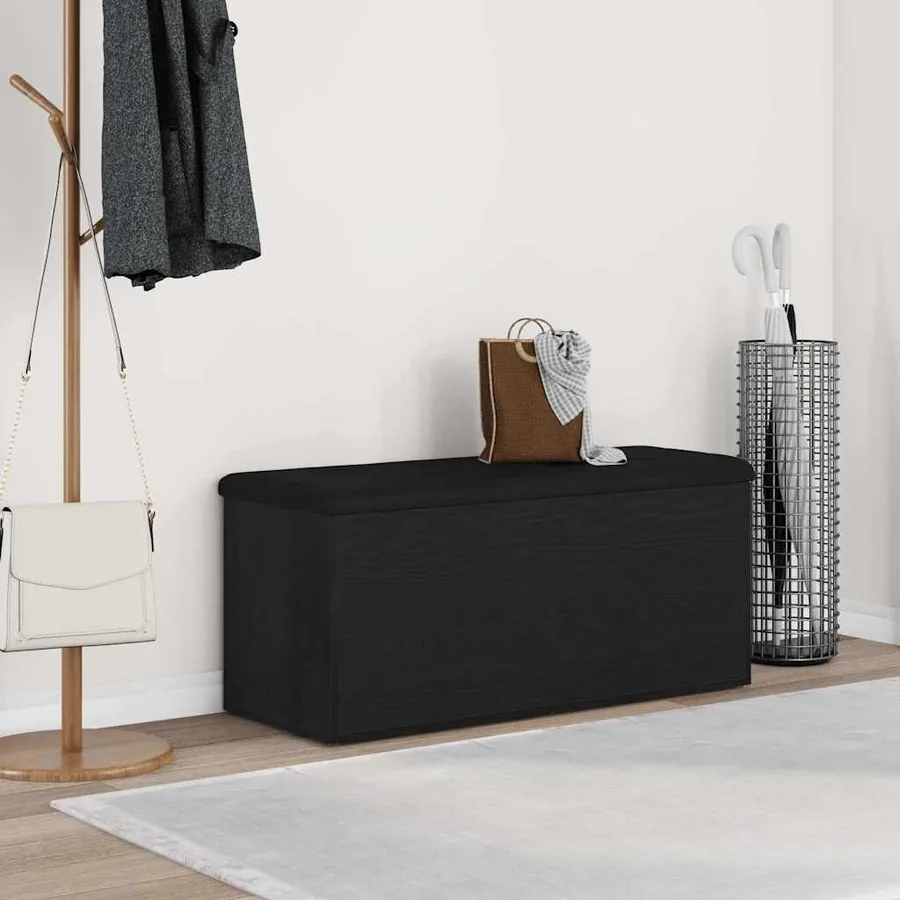Banc de rangement Chêne noir 102 x 42 x 45 cm Bois d'ingénierie