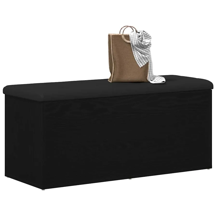 Banc de rangement Chêne noir 102 x 42 x 45 cm Bois d'ingénierie - 3