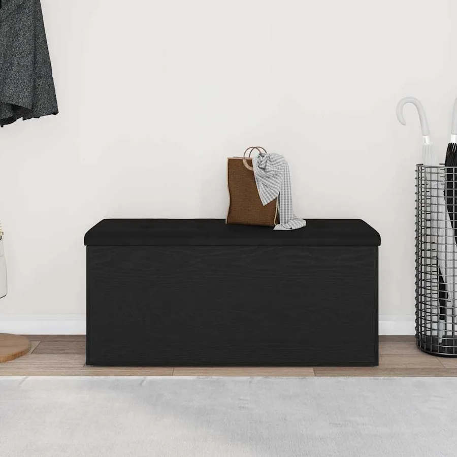 Banc de rangement Chêne noir 102 x 42 x 45 cm Bois d'ingénierie - 4