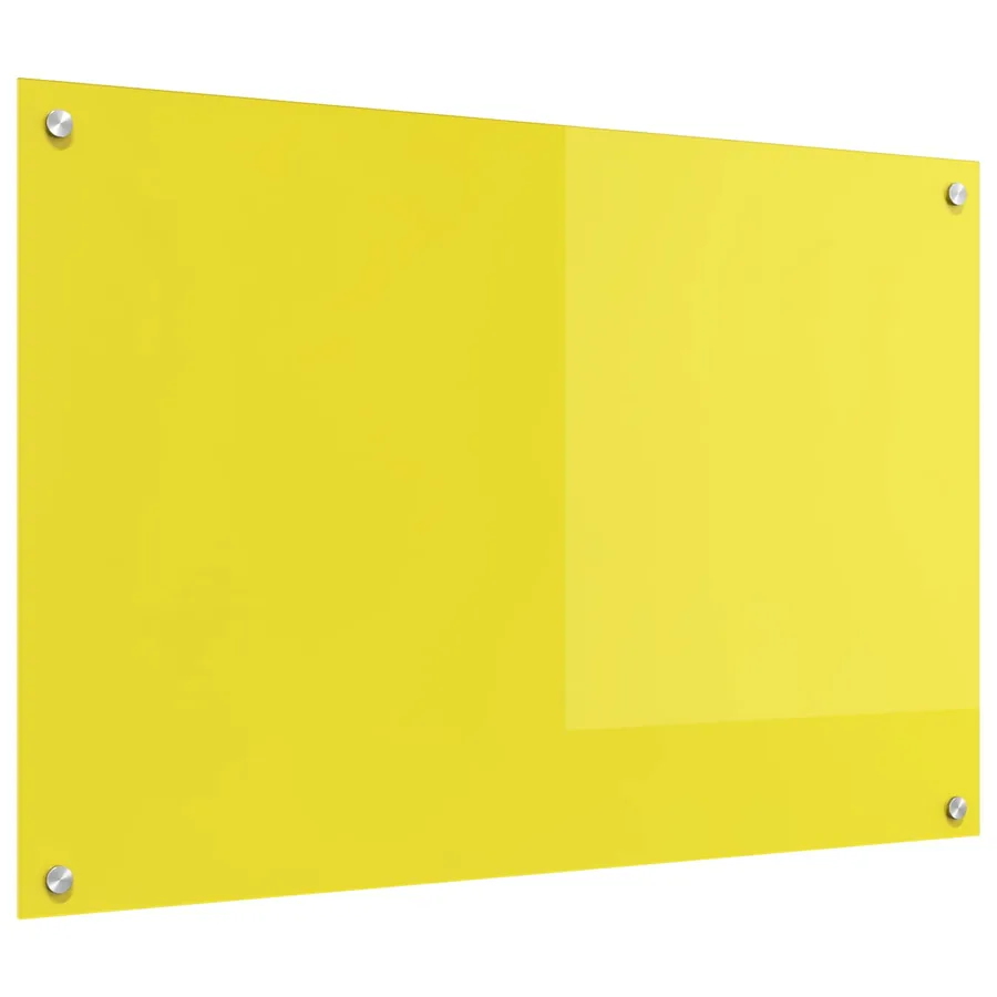 Crédence de cuisine Jaune 90 x 60 cm verre trempé