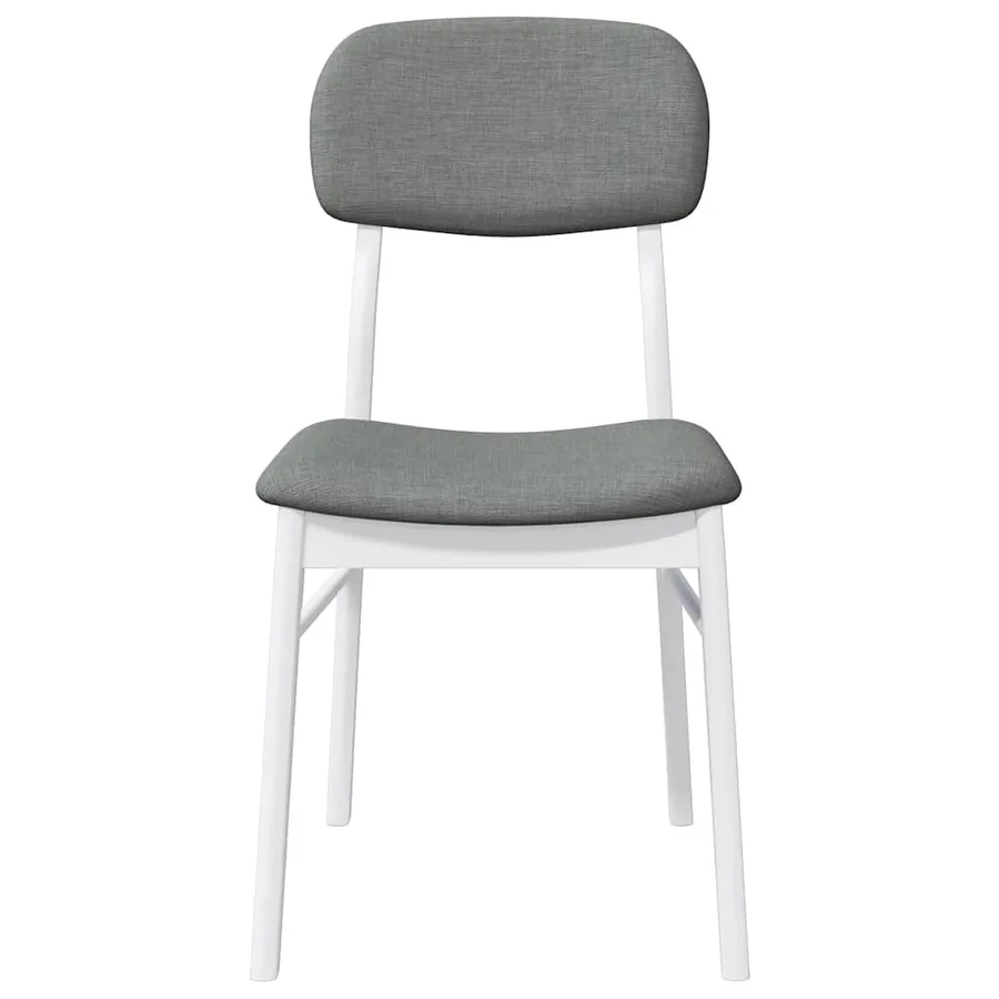 Chaises à manger coussins 2 pcs blanc bois massif caoutchouc - 5