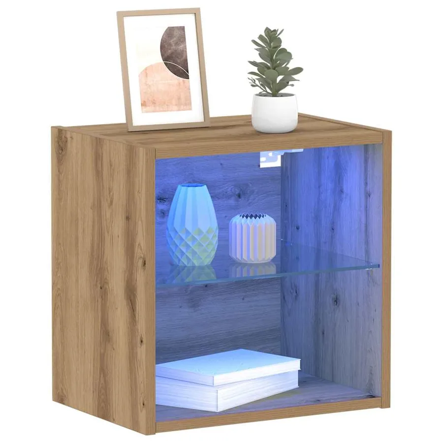 Étagère flottante avec lumière LED Marron 40 x 28,5 x 40 cm - 3