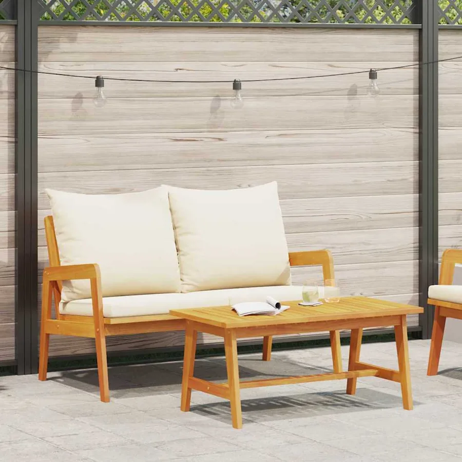 Ensemble bistrot 2 Pièce Huile Naturelle Bois d'Acacia Massif