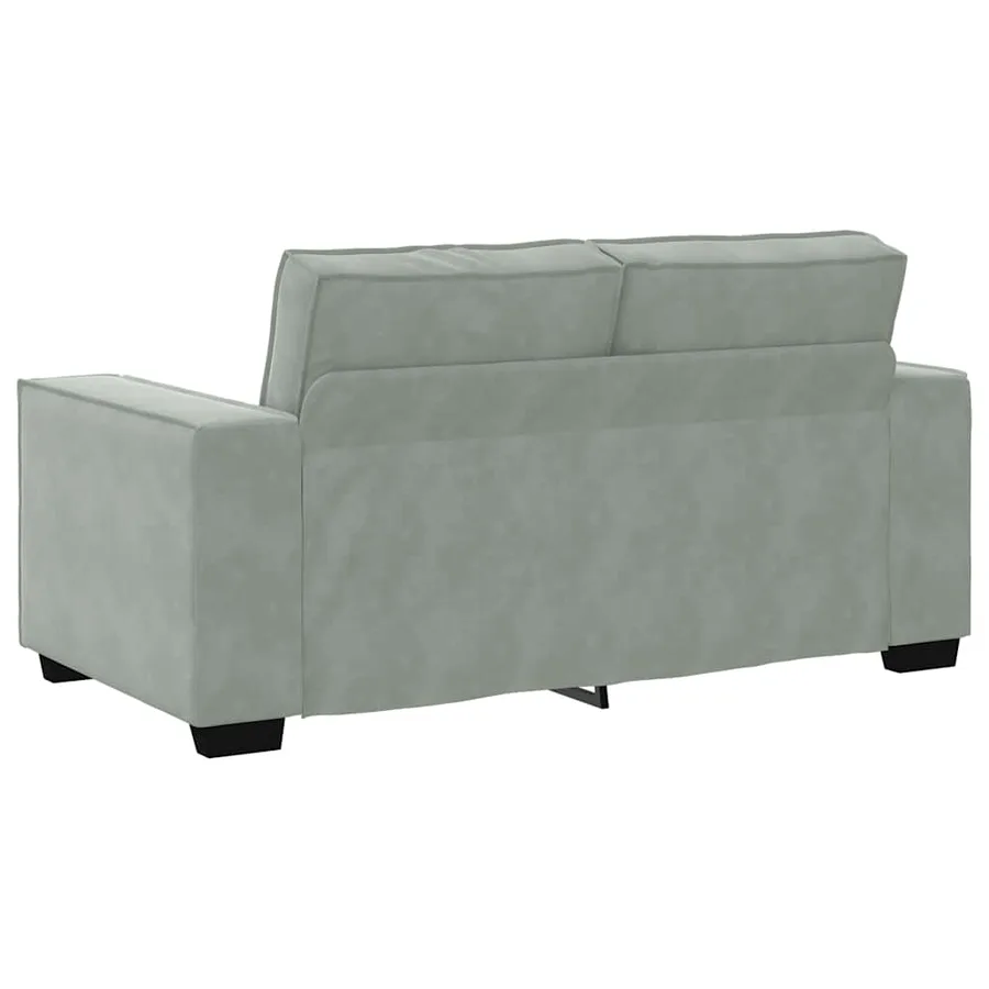 Canapé à 2 places Gris clair 160x78x84 cm Velours - 6