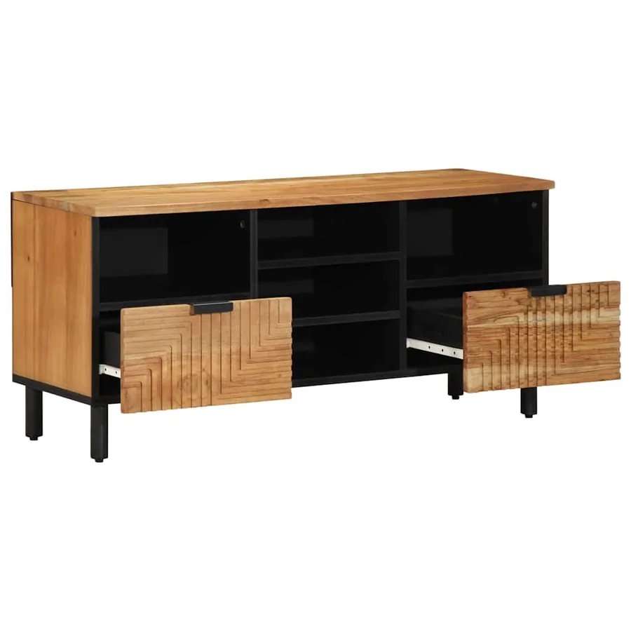 Meuble TV Marron 100 x 33,5 x 46 cm Bois de mangue massif
