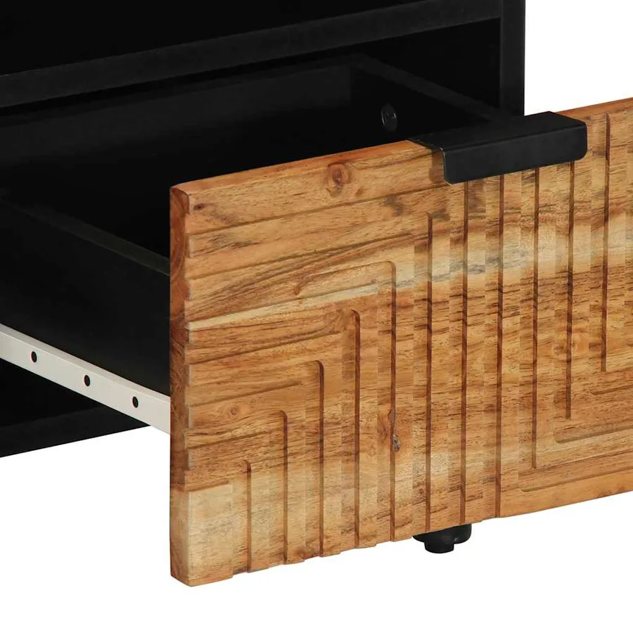 Meuble TV Marron 100 x 33,5 x 46 cm Bois de mangue massif - 7