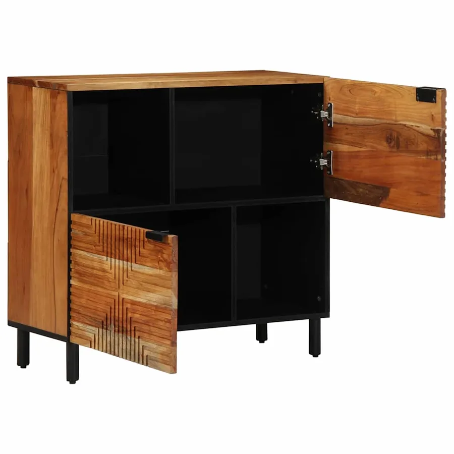 Buffet avec porte Marron 80 x 33 x 75 cm Bois de mangue massif - 2