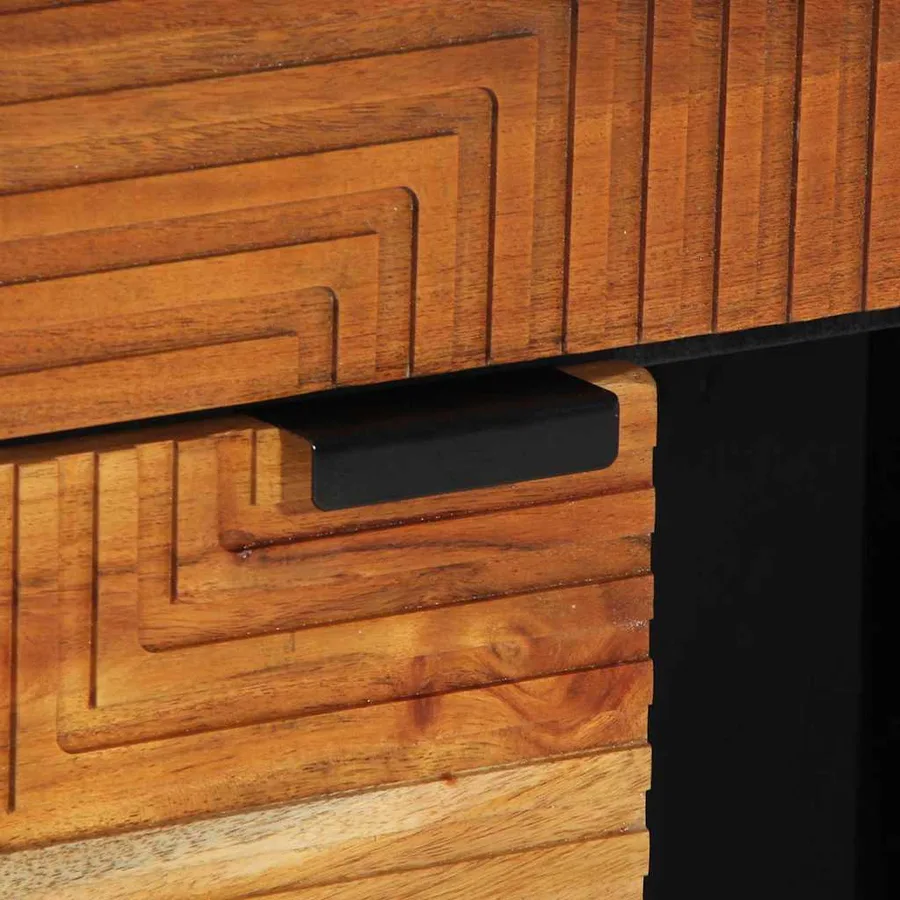 Buffet avec porte Marron 80 x 33 x 75 cm Bois de mangue massif - 7