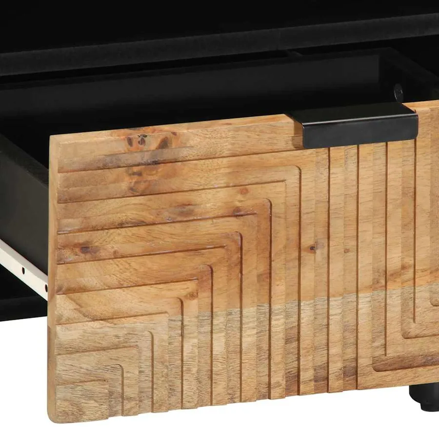 Table de chevet 40x33x46 cm en bois massif d'acacia - 8