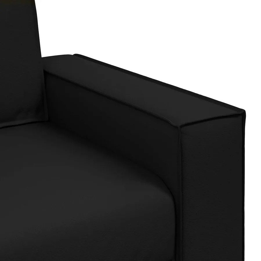 Canapé deux places Noir 160 cm Simili cuir - 7