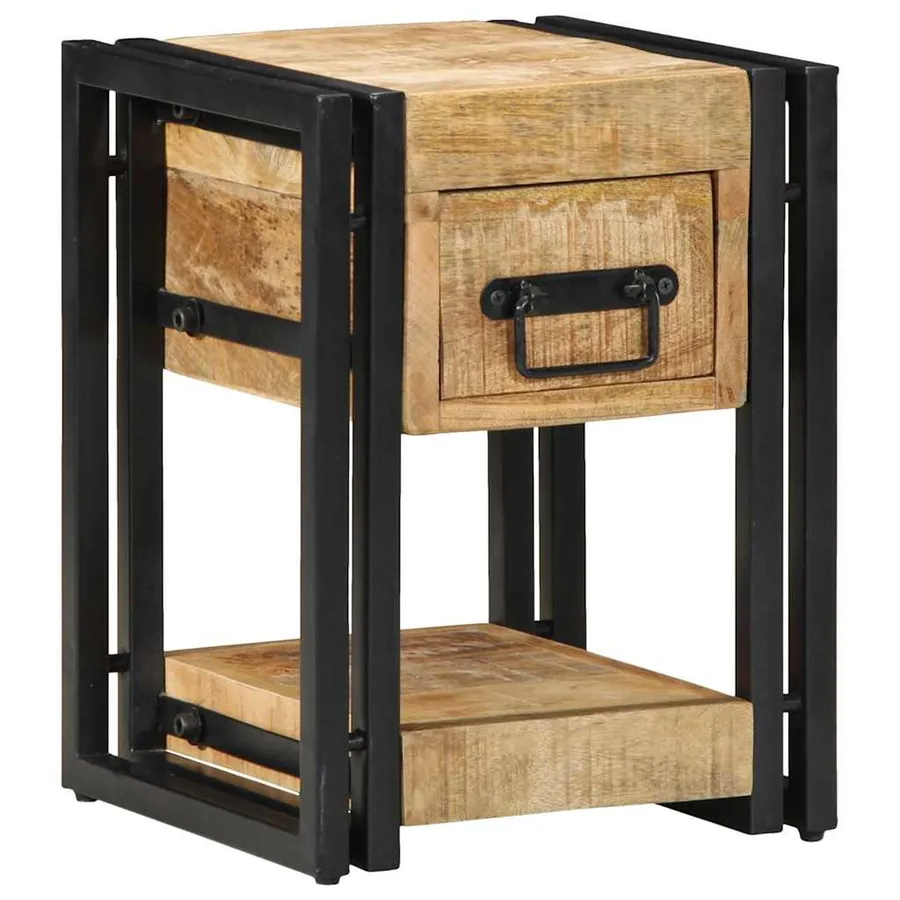 Cabinet de chevet 2 pcs 30 x 30 x 40 cm Bois de mangue massif - 3
