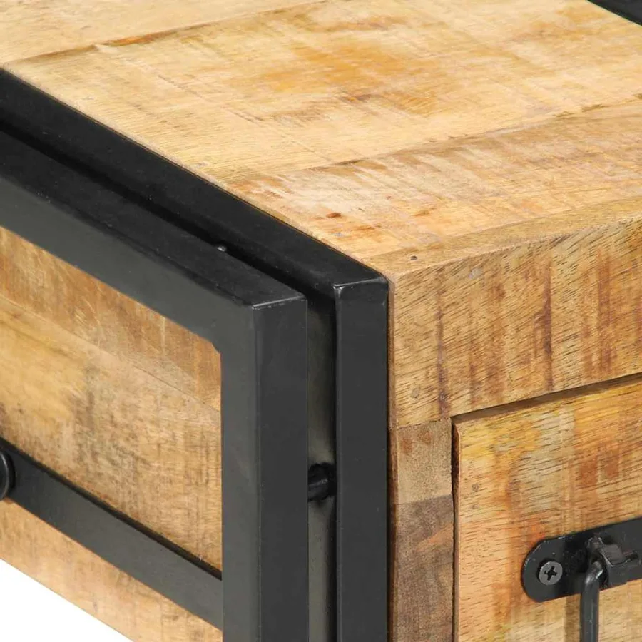 Cabinet de chevet 2 pcs 30 x 30 x 40 cm Bois de mangue massif - 9