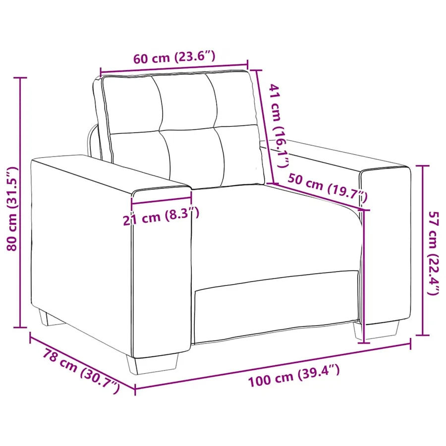 Fauteuil gris foncé 100x78x80 cm velours - 9