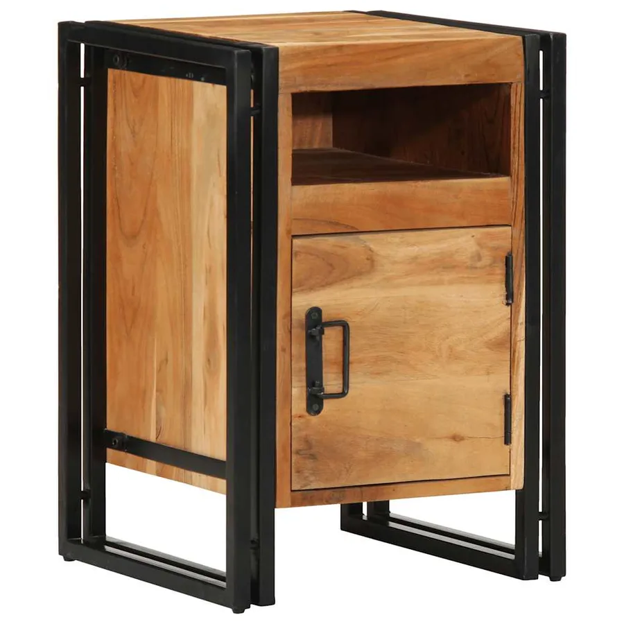Table de chevet 40x40x59 cm en bois massif d'acacia - 12